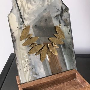 Anthropologie gold leaf necklace